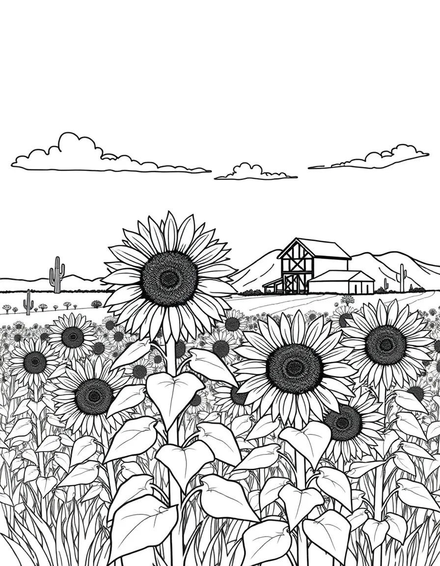 (Arizona) A sunflower field near an Arizona farm