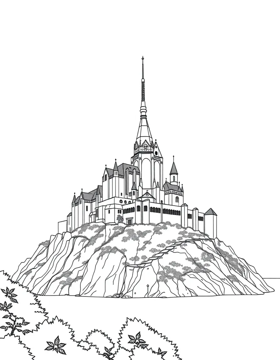 (France) Mont-Saint-Michel abbey on its rocky island
