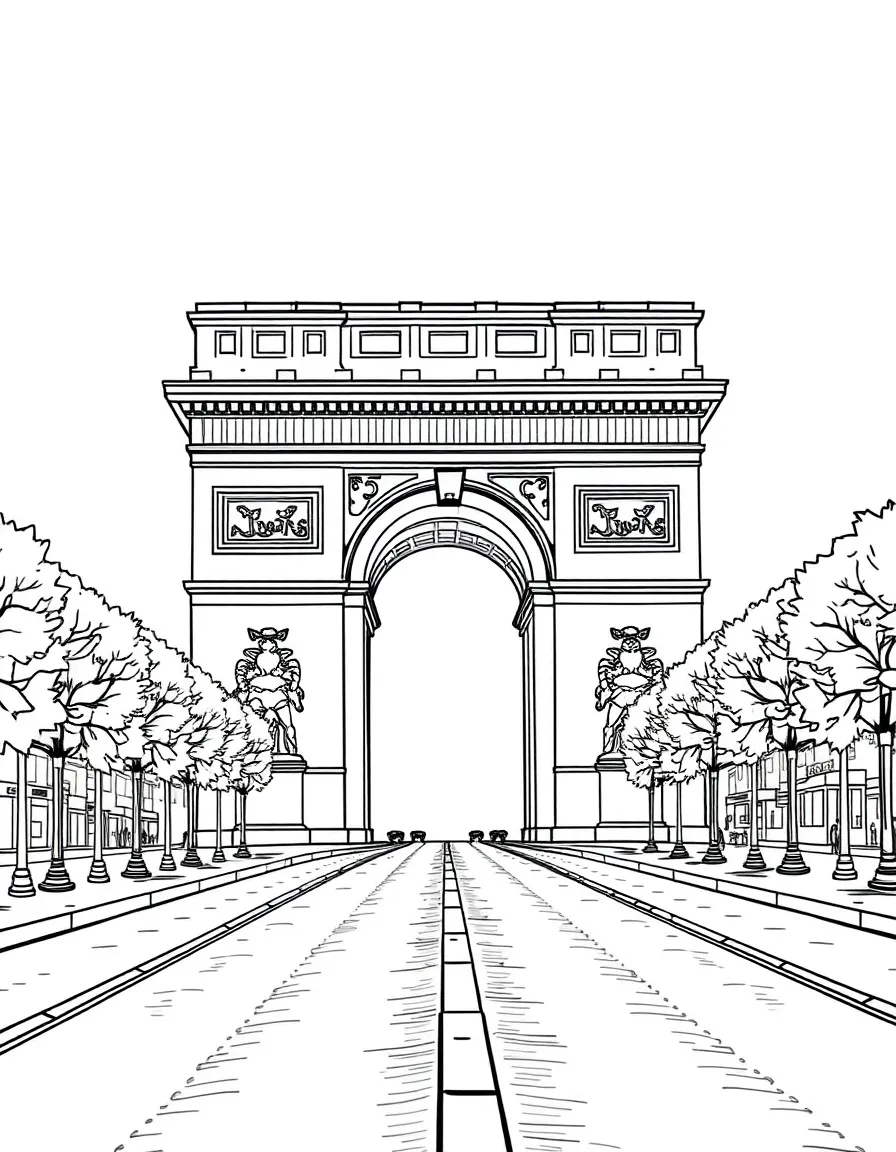 (France) Arc de Triomphe with the Champs-Élysées leading to it