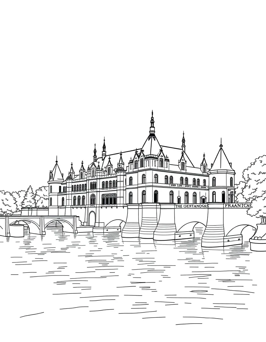 (France) Château de Chenonceau spanning across a river