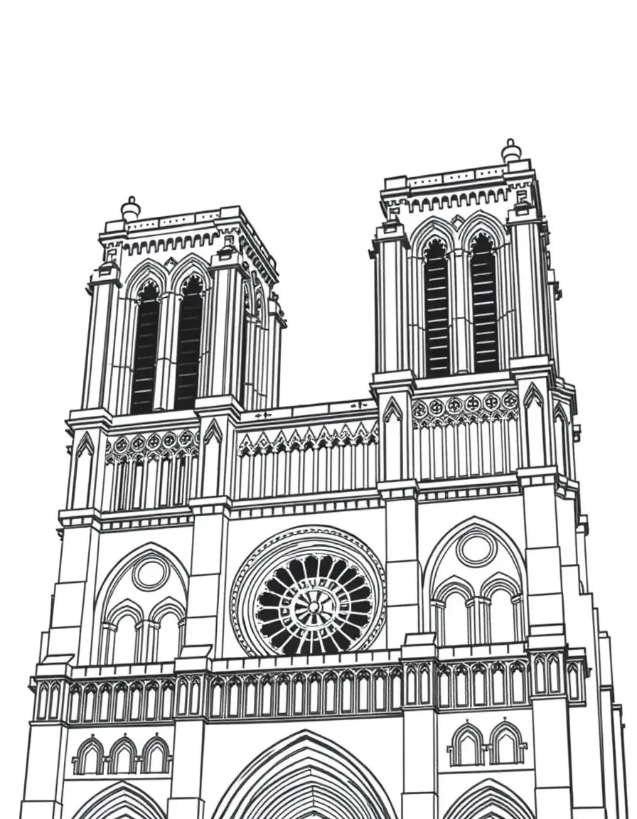 (France) Notre-Dame's iconic bell towers with detailed stonework