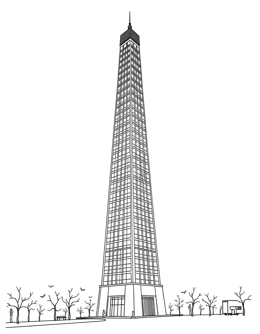 (France) Montparnasse Tower (simple rectangular skyscraper)