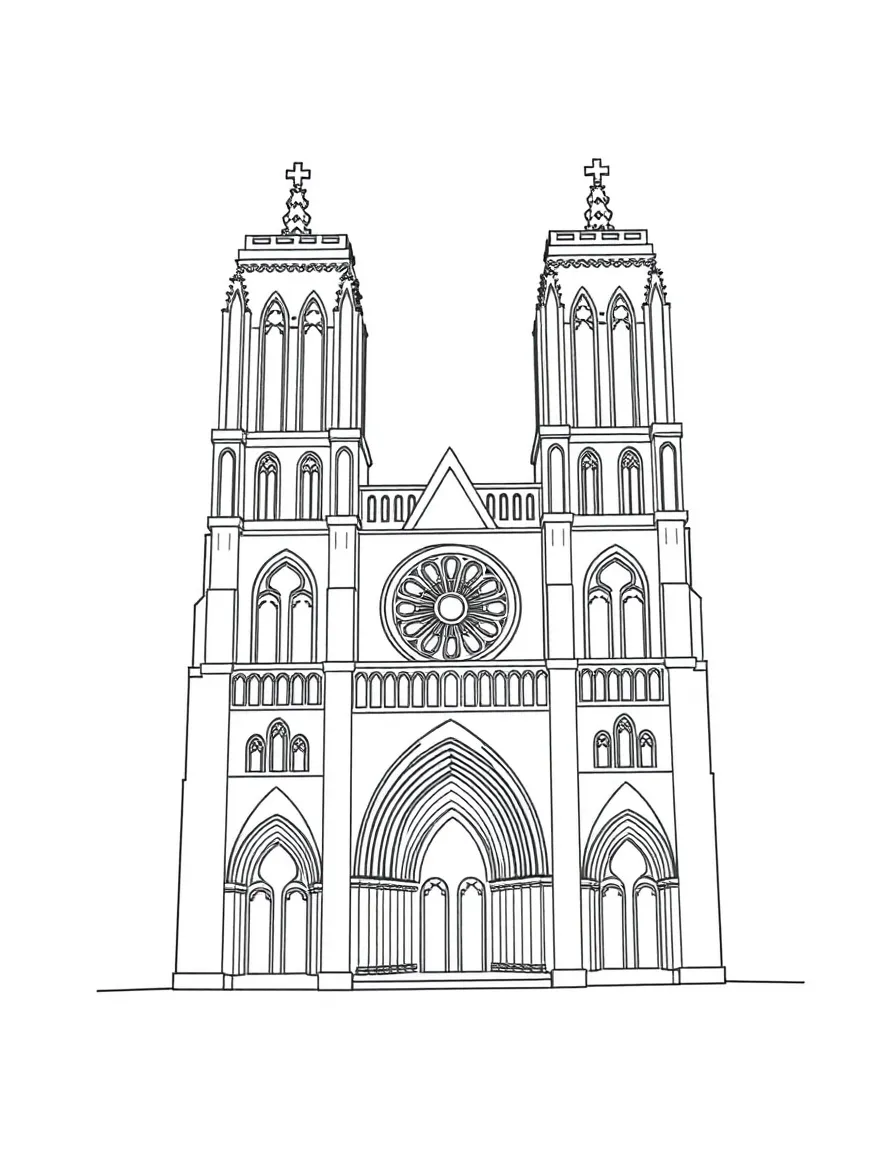 (France) Notre-Dame choir and altar area outline