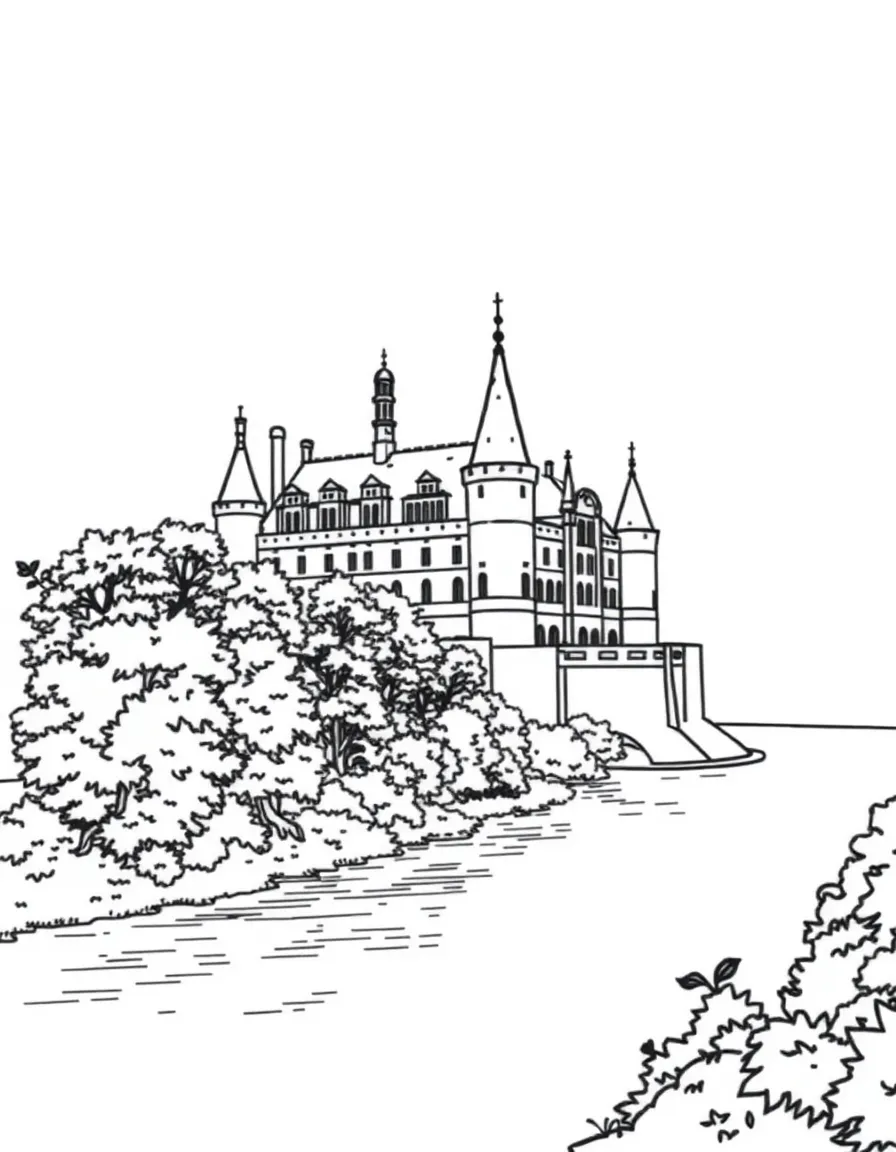 (France) Château de Azay-le-Rideau on its island setting