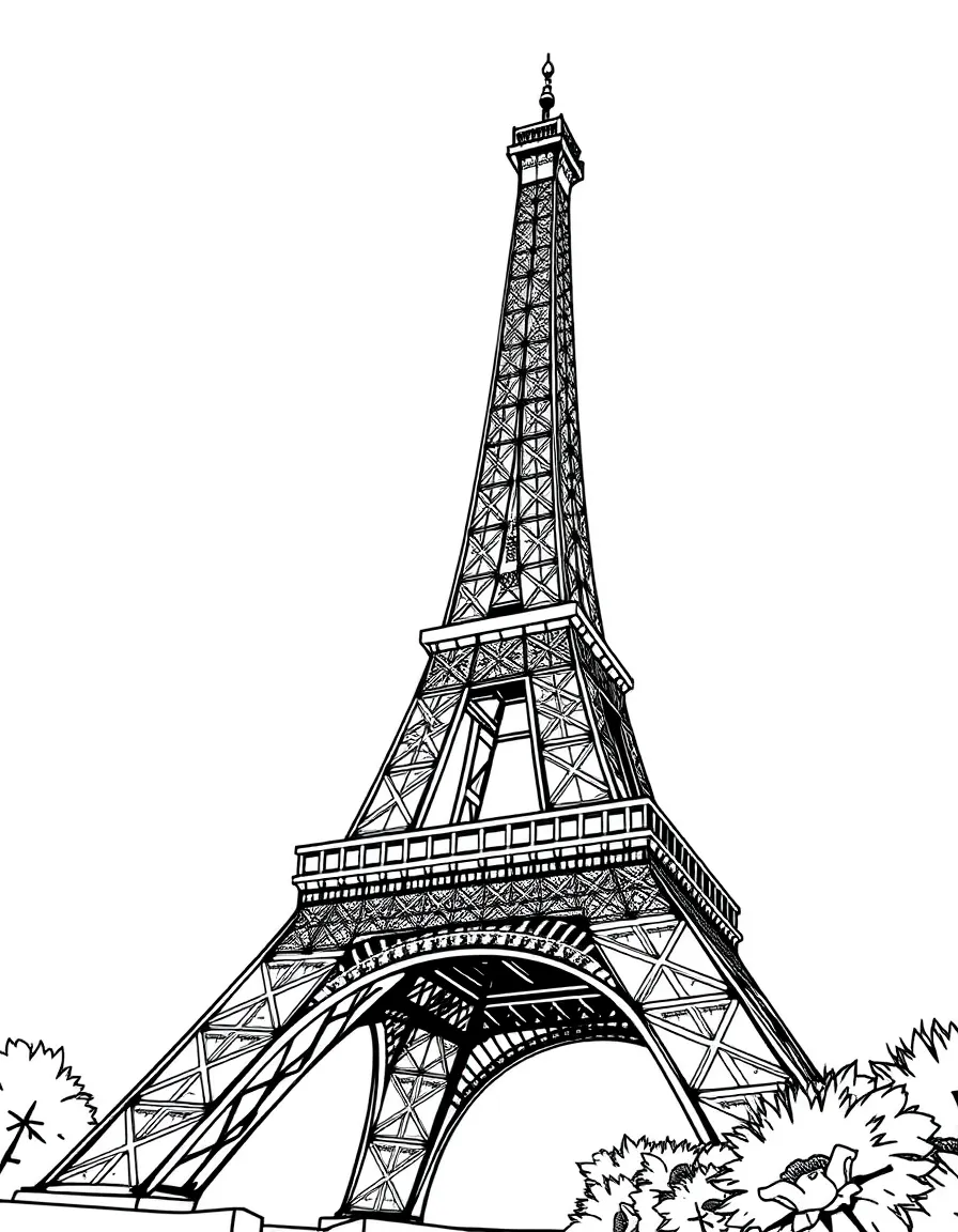 (France) Eiffel Tower lit up at night with stars