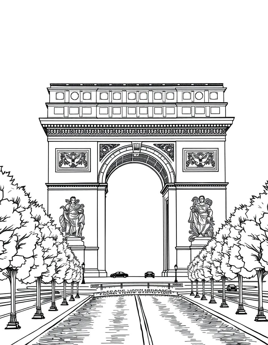 (France) Arc de Triomphe viewed from Champs-Élysées