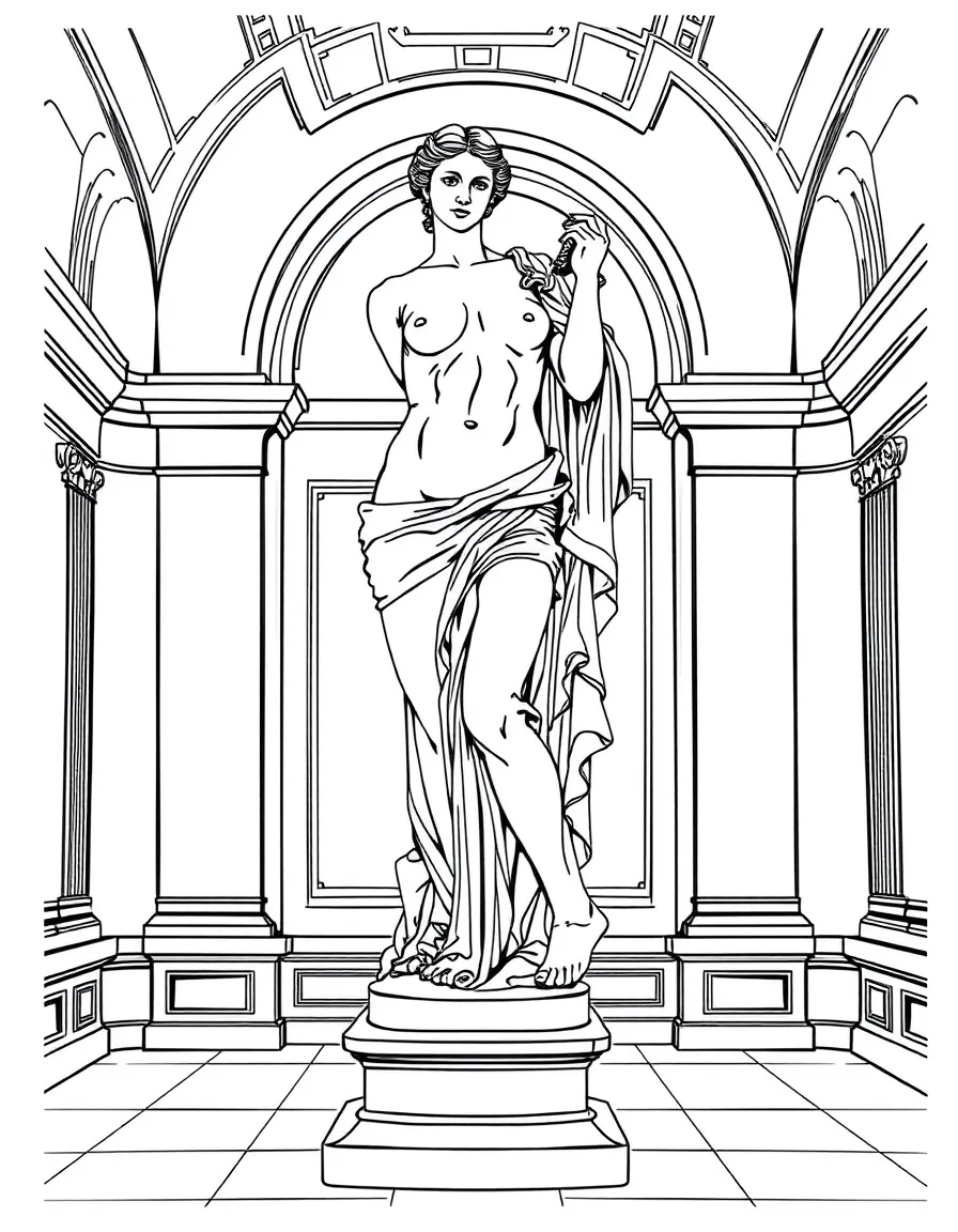 (France) Louvre's Venus de Milo statue in gallery