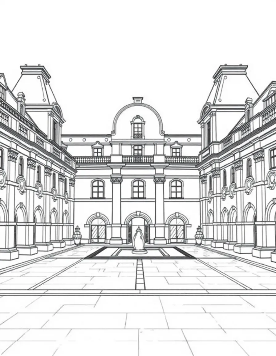 (France) Louvre Cour Carrée classical courtyard