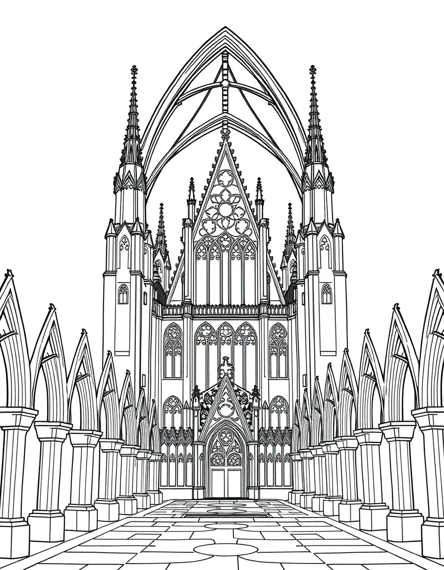 (France) Mont-Saint-Michel Gothic abbey church nave