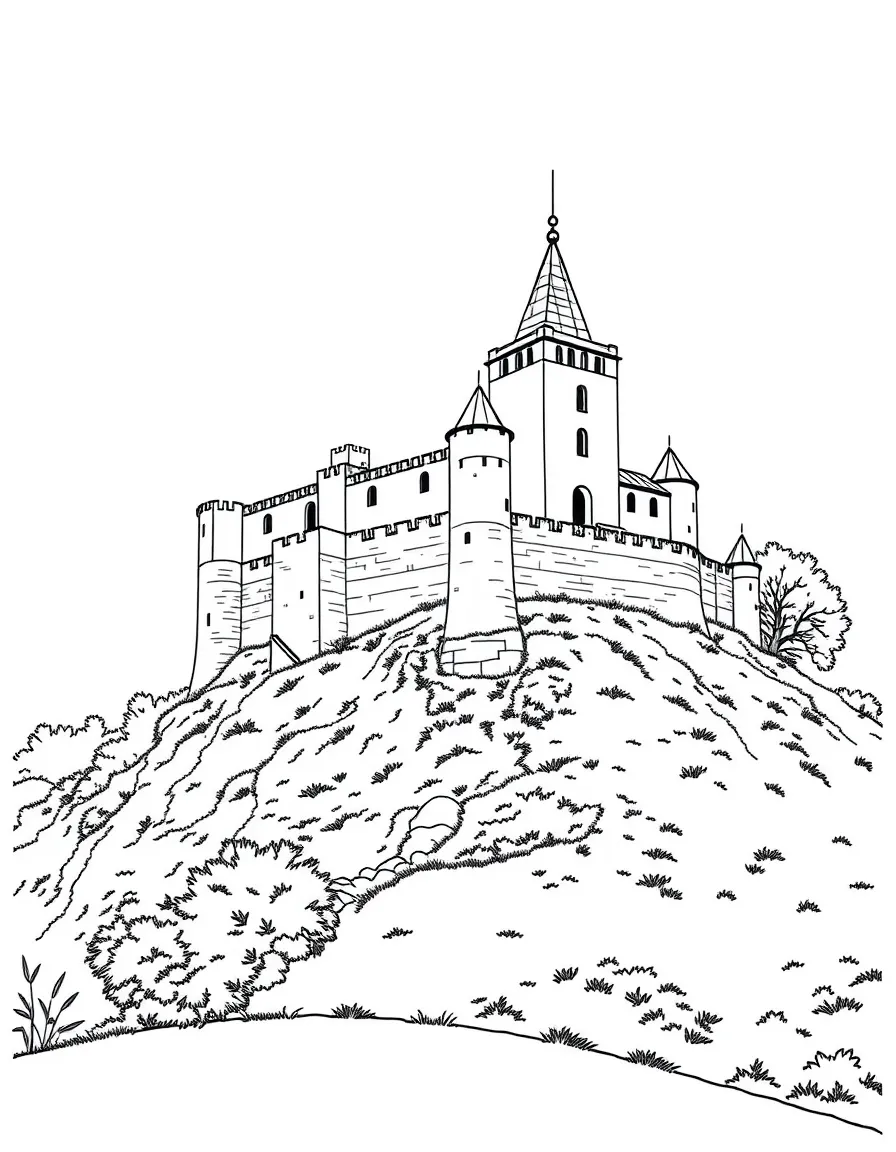 (France) Château de Chinon fortress ruins on hilltop