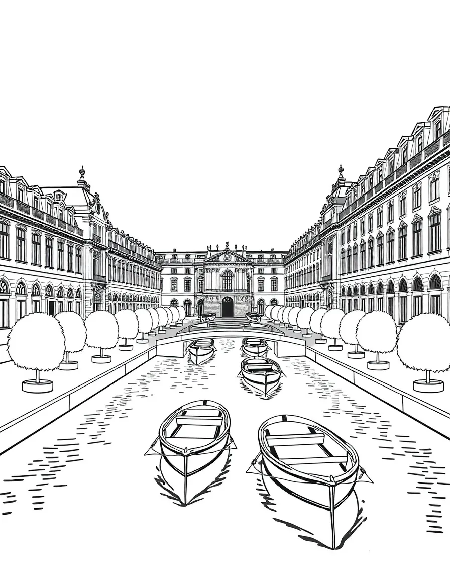(France) Versailles Grand Canal with rowboats