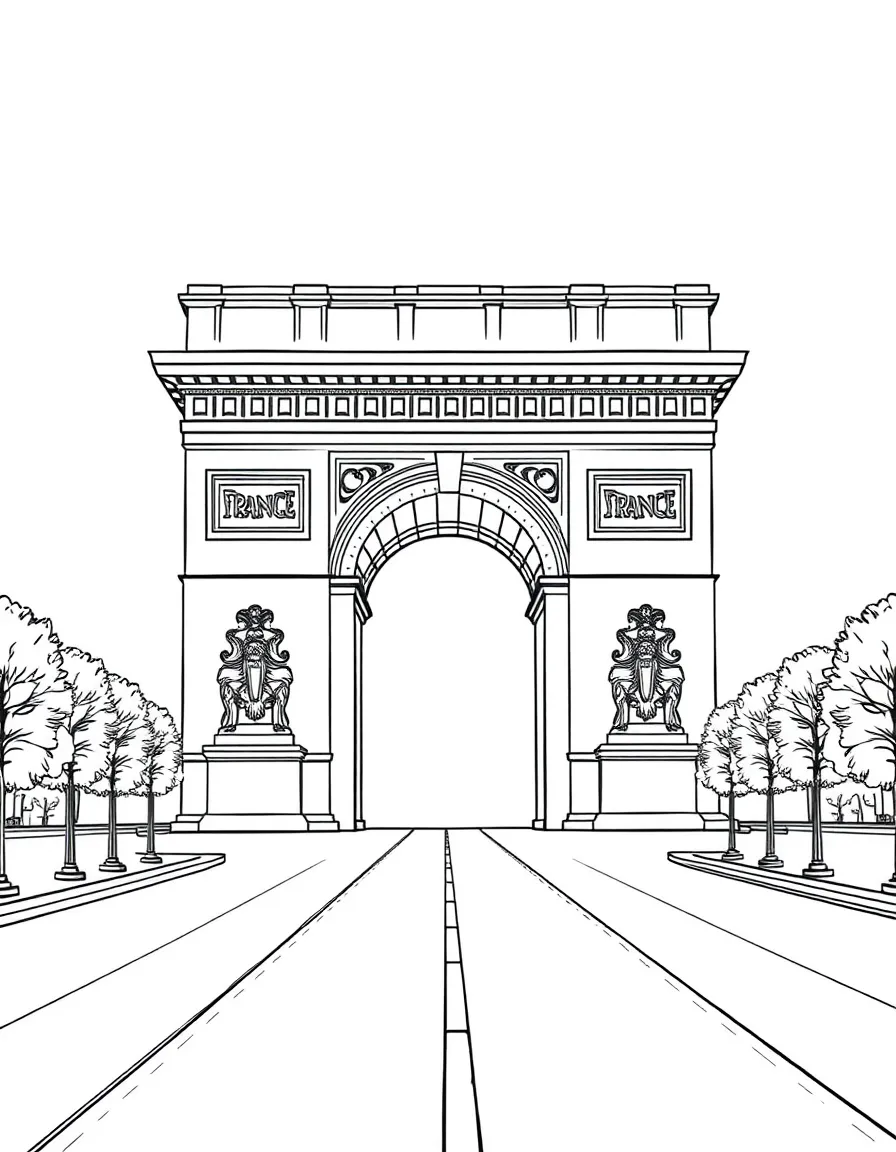 (France) Arc de Triomphe twelve radiating avenues