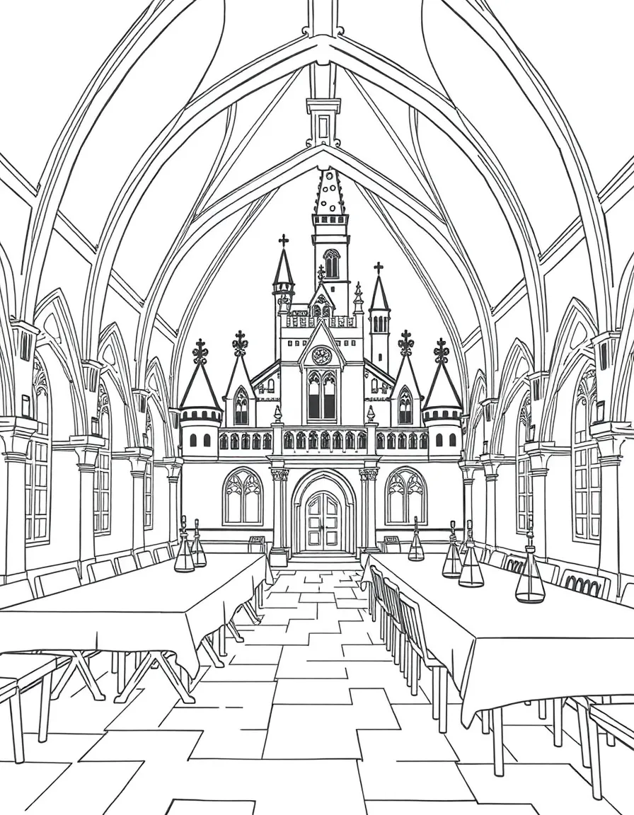 (France) Mont-Saint-Michel refectory dining hall