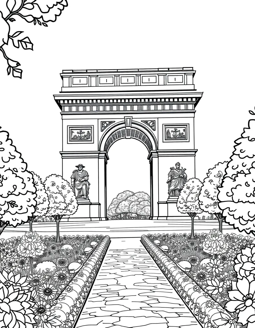 (France) Arc de Triomphe viewed through Tuileries Garden