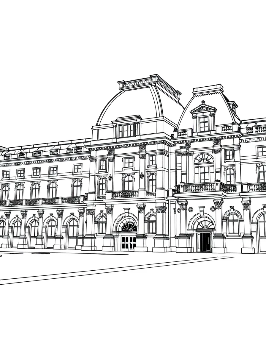 (France) Louvre Richelieu wing classical facade