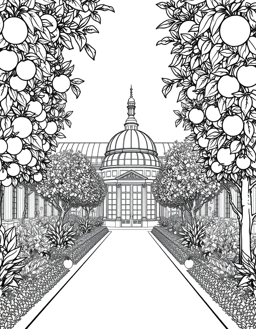 (France) Versailles Orangery with citrus trees