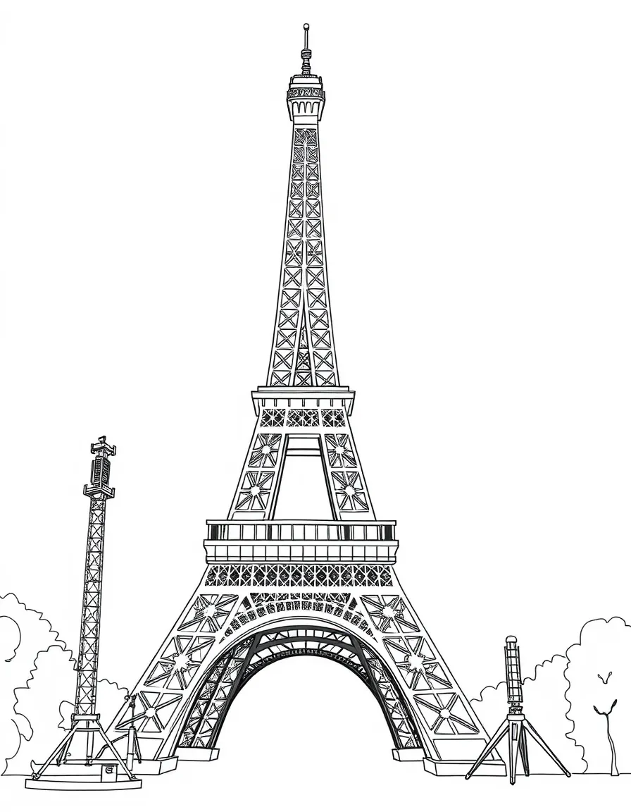 (France) Eiffel Tower radio antennas and broadcasting equipment