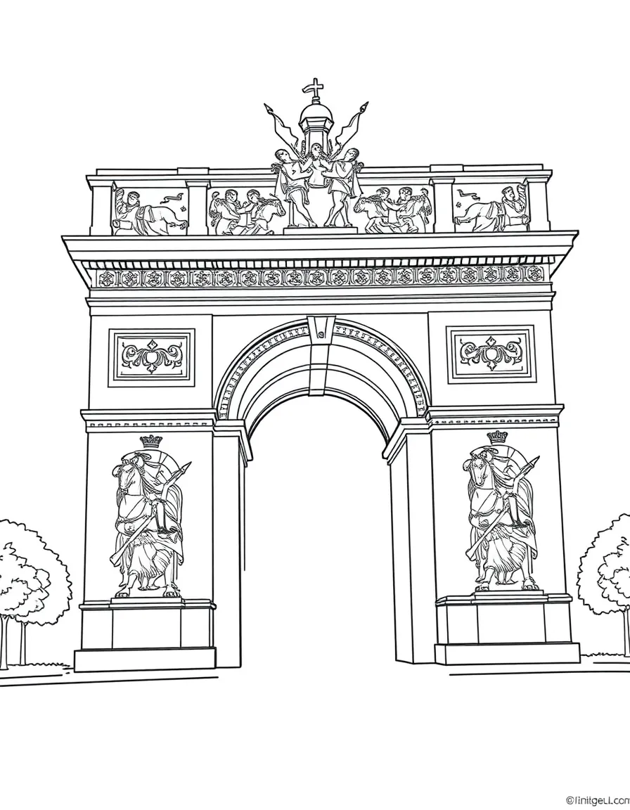 (France) Arc de Triomphe relief sculptures of battles