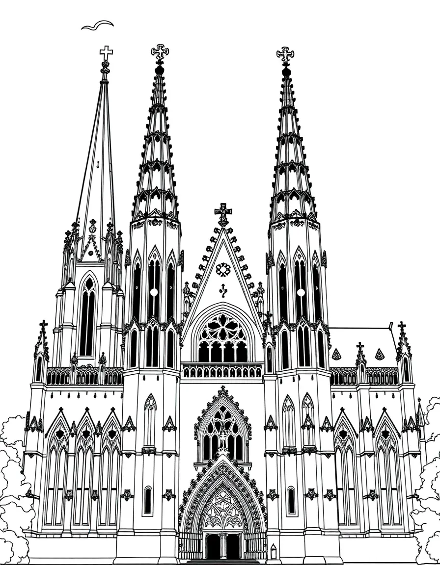 (France) Basilique Sainte-Clotilde neo-Gothic spires