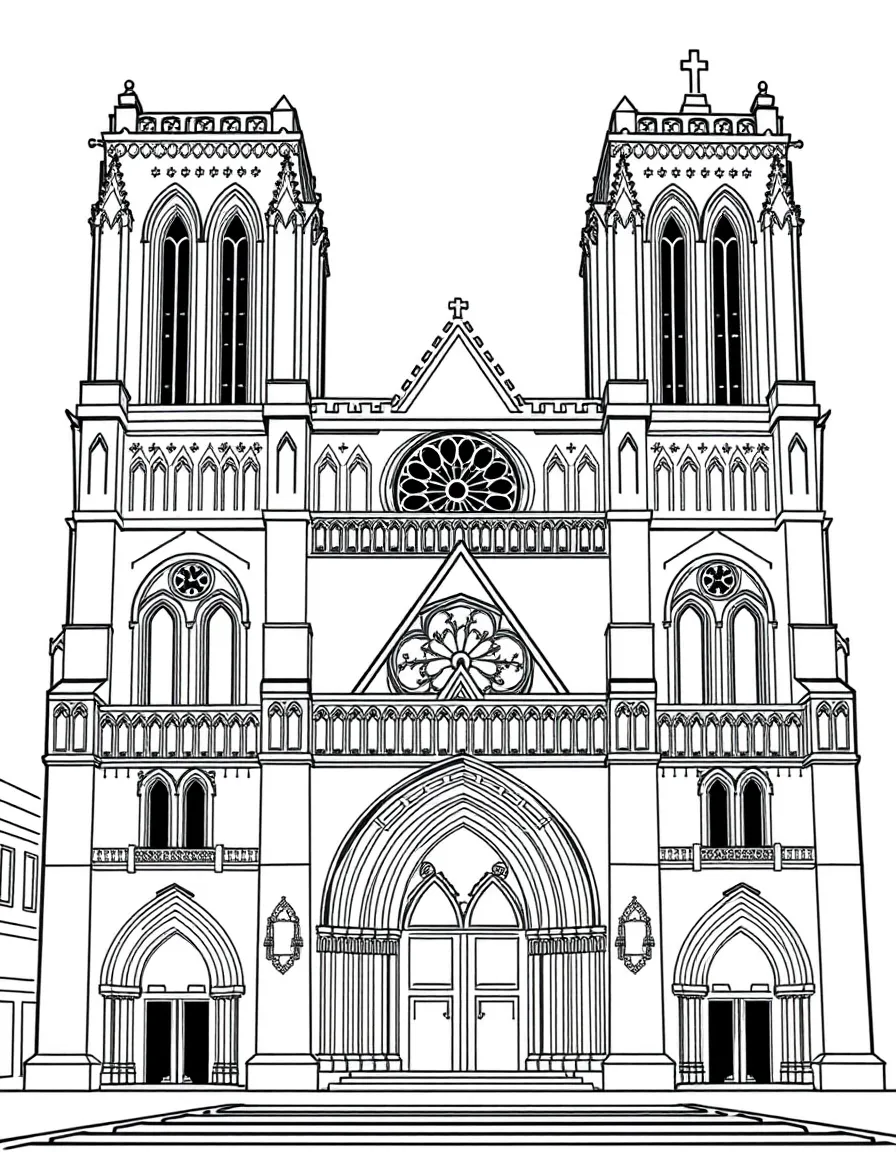 (France) Notre-Dame western facade with three portals