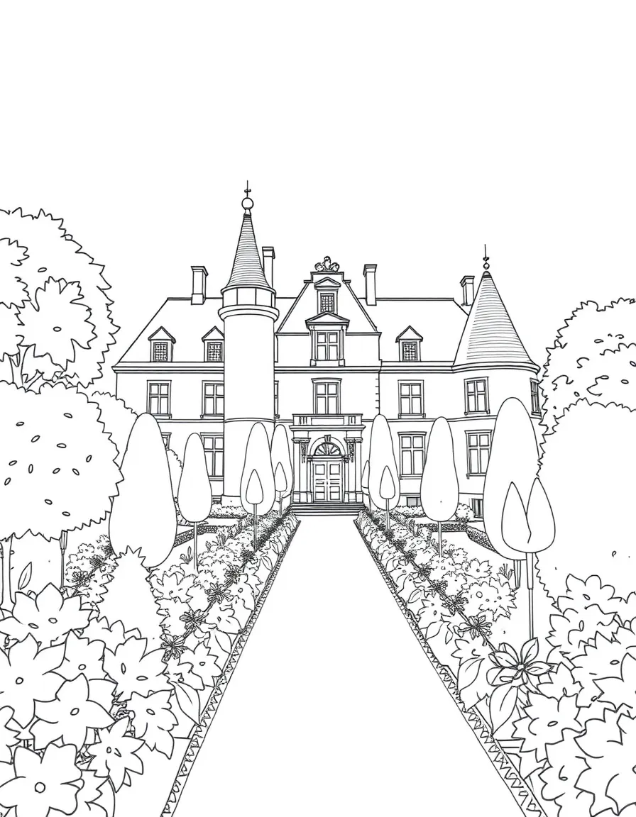 (France) Château de Dampierre classical French garden