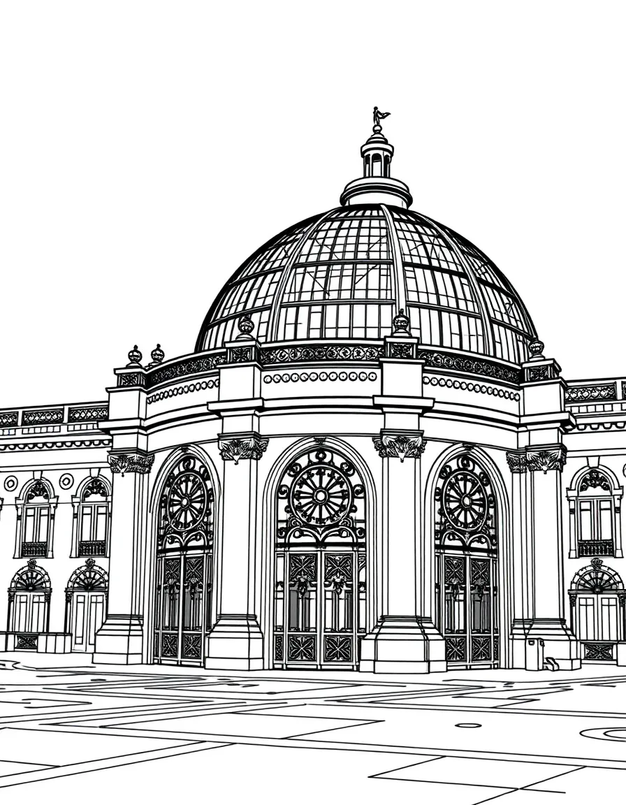 (France) Grand Palais glass dome and iron architecture