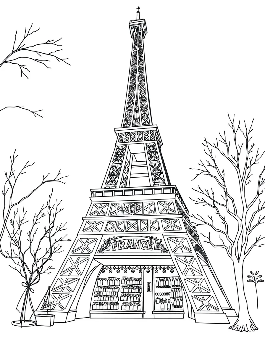 (France) Eiffel Tower souvenir shop at base