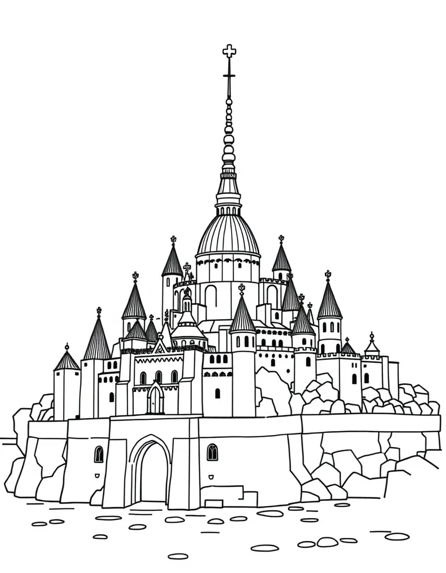 (France) Mont-Saint-Michel pilgrimage scallop shell markers