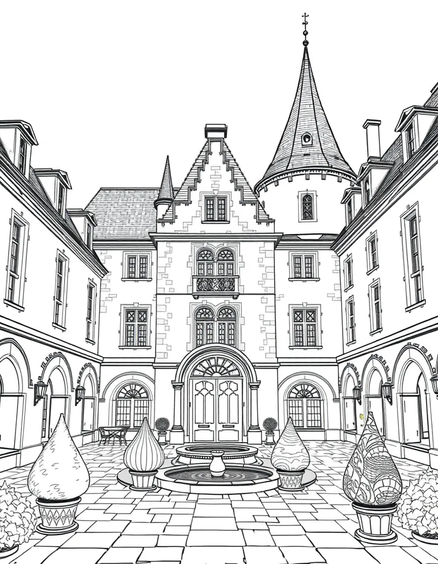 (France) Château de La Rochefoucauld Renaissance courtyard