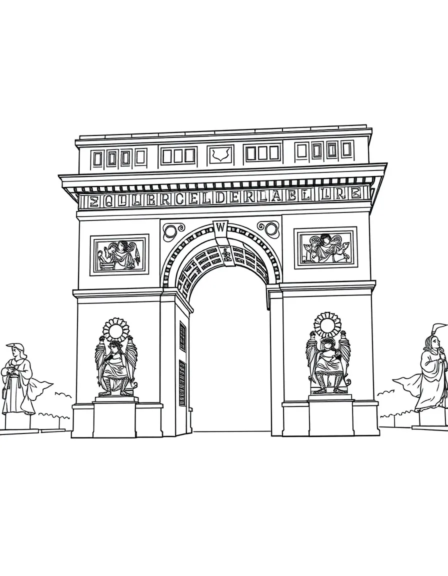 (France) Arc de Triomphe historical timeline frieze