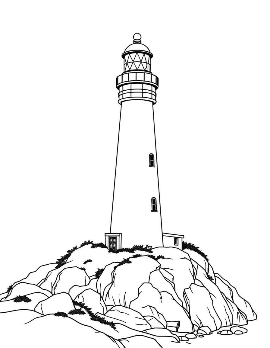 (Massachusetts) Cape Cod lighthouse standing tall on coastal cliffs