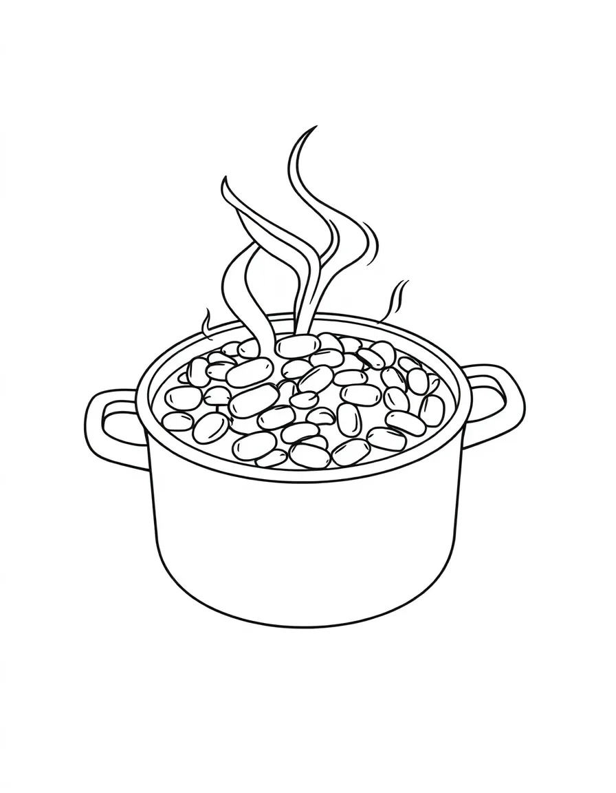 (Massachusetts) Boston baked beans pot with steam rising