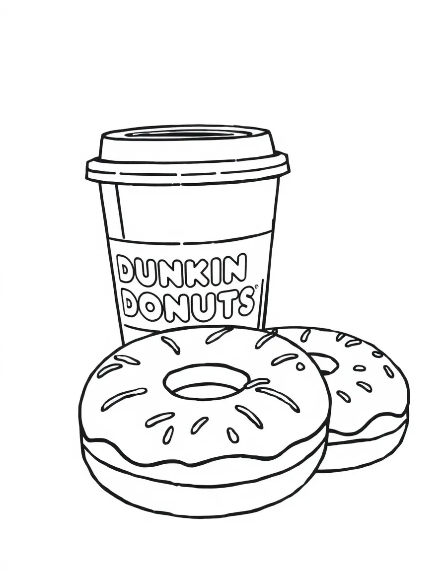 (Massachusetts) Dunkin' Donuts coffee cup and donut