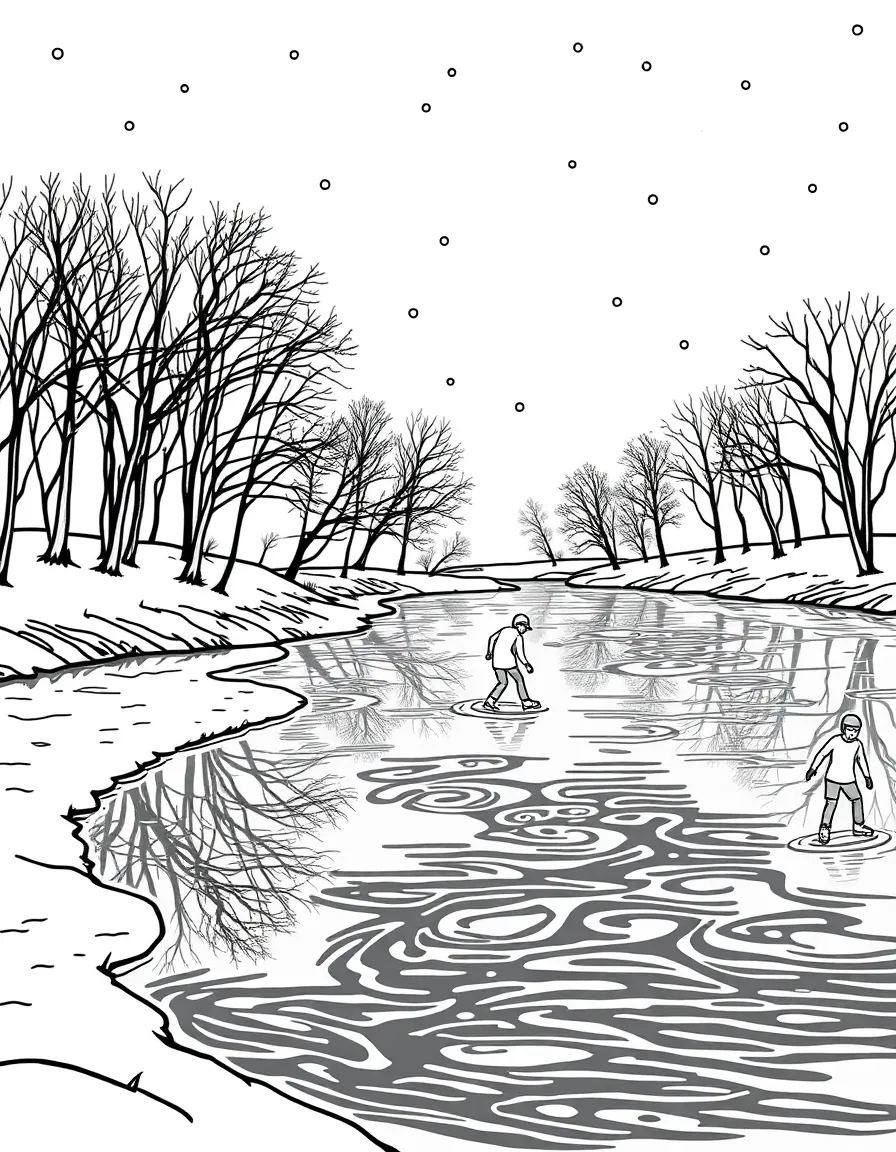 (Massachusetts) Ice skating on Frog Pond in winter