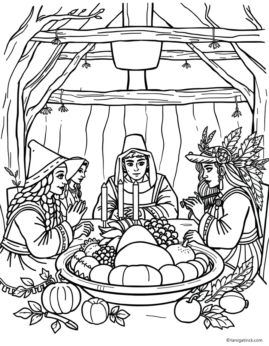 (Massachusetts) Thanksgiving dinner with Pilgrims and Native Americans