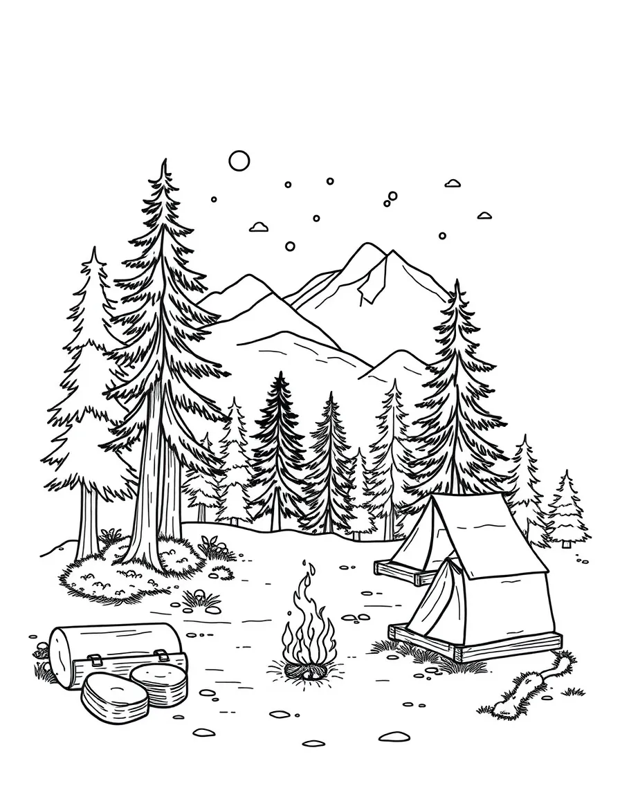 (Massachusetts) Camping scene in state parks