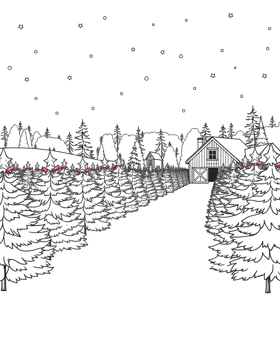 (Massachusetts) Christmas tree farm in December