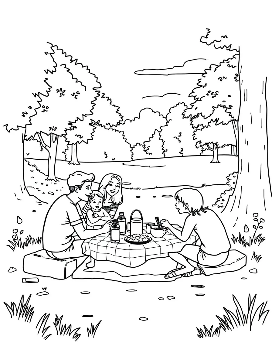 (Massachusetts) Family picnic at a Massachusetts state park