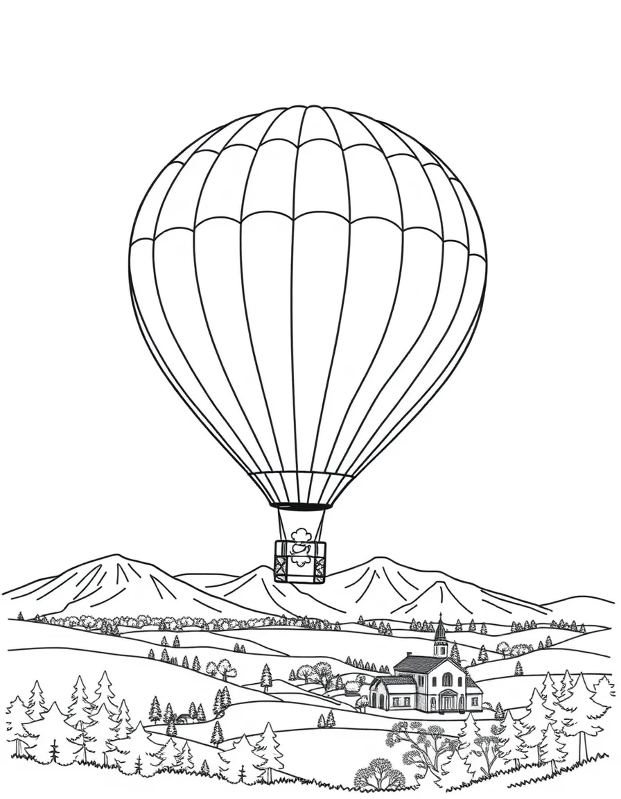 (Idaho) A hot air balloon flying over Boise