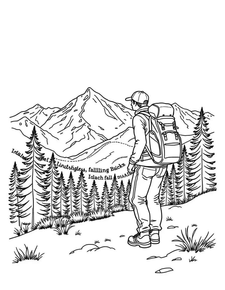 (Idaho) A hiker with a backpack in the mountains