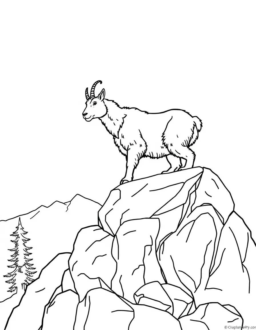 (Idaho) A mountain goat climbing rocks