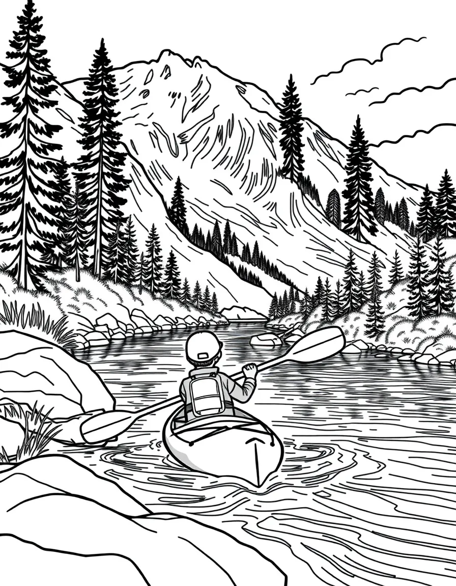 (Idaho) A child kayaking on the Salmon River