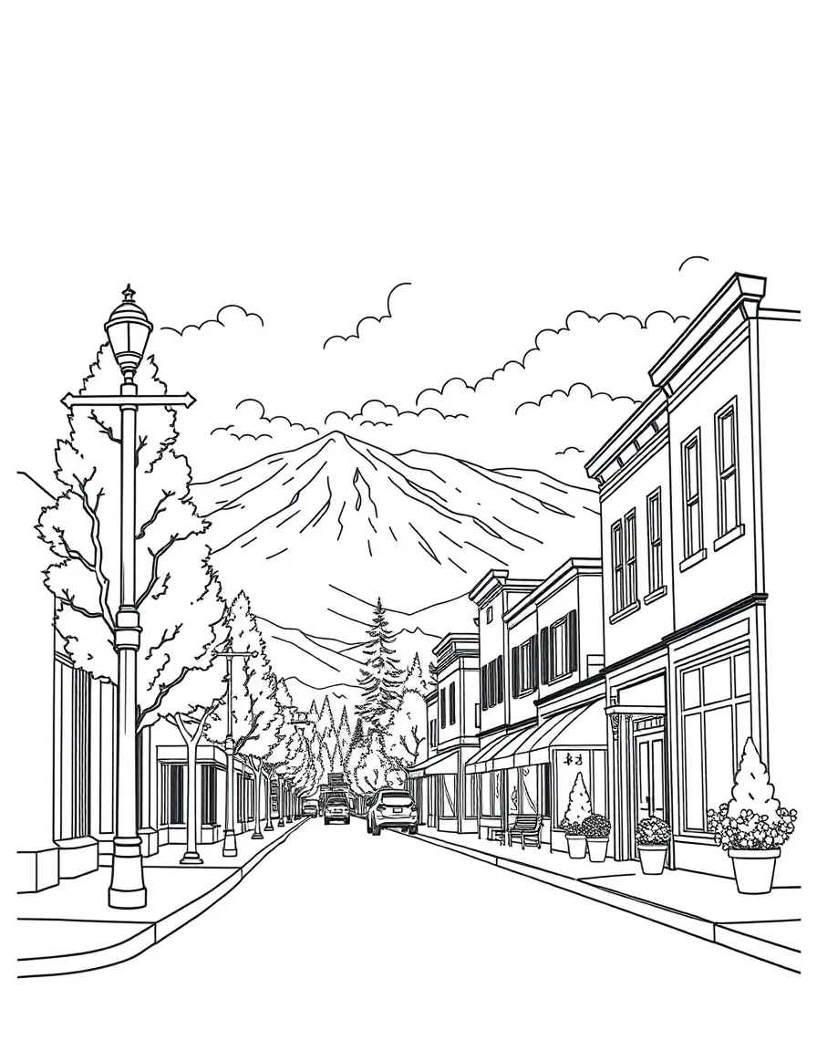 (Idaho) A small town street in Idaho