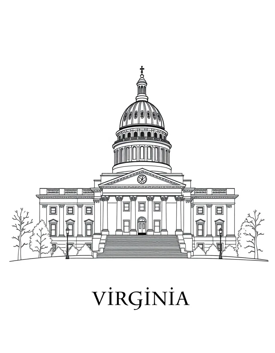 (Virginia) The Virginia State Capitol building with its iconic dome