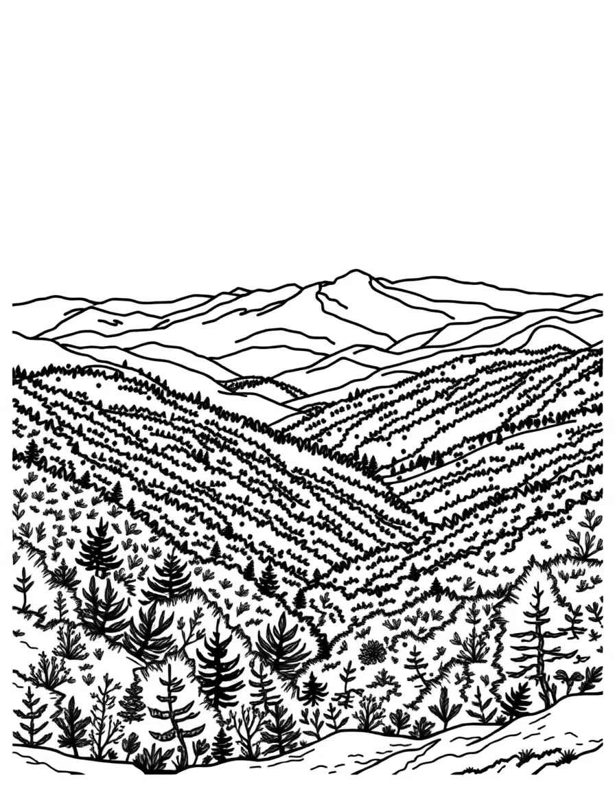 (Virginia) The Blue Ridge Mountains with rolling hills and valleys
