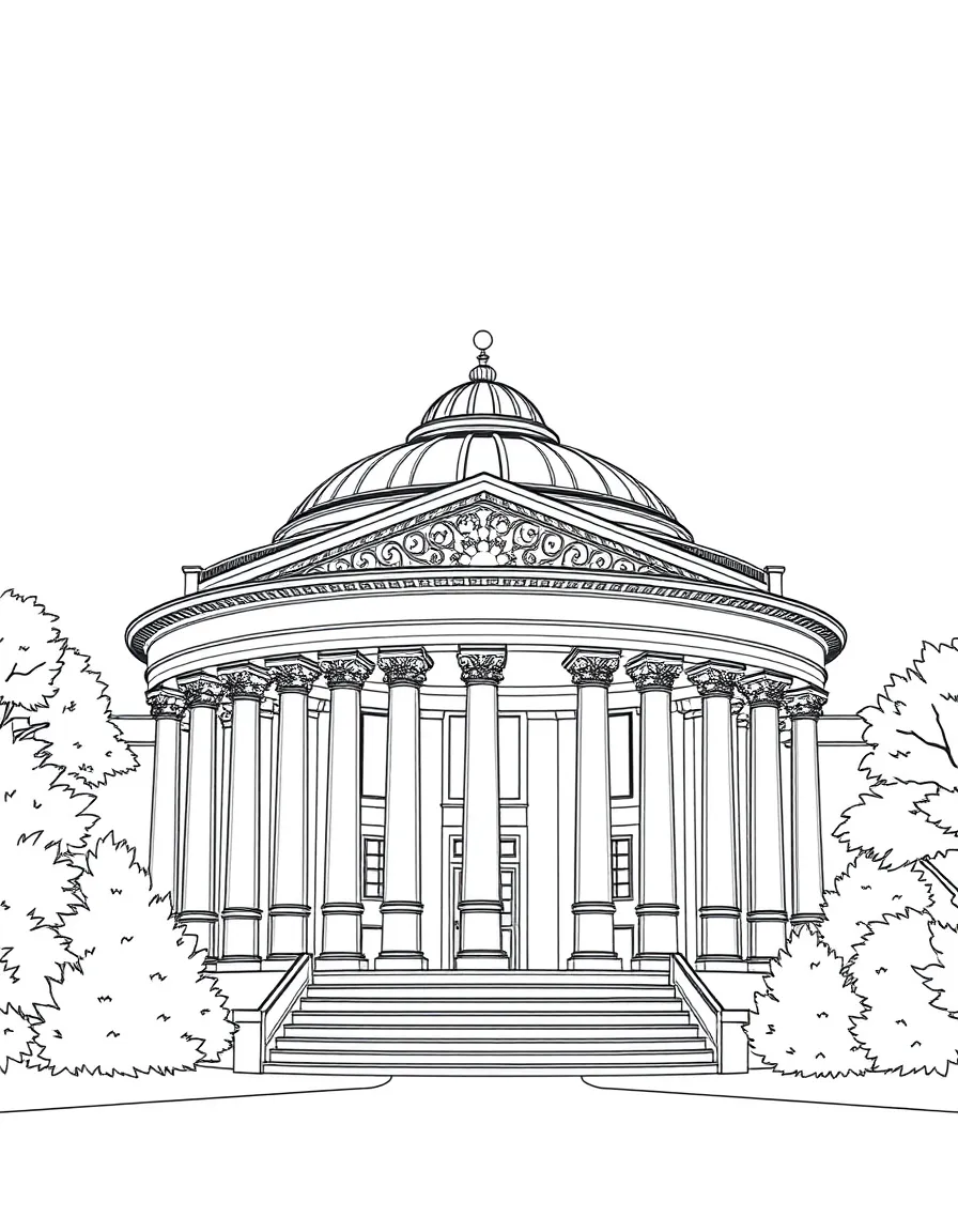 (Virginia) The University of Virginia Rotunda designed by Thomas Jefferson