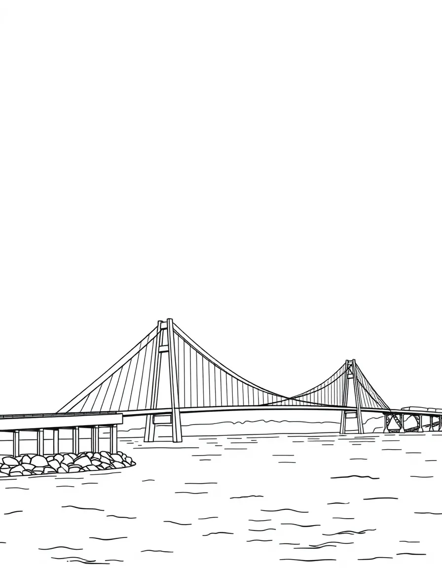 (Virginia) Chesapeake Bay Bridge spanning across the water