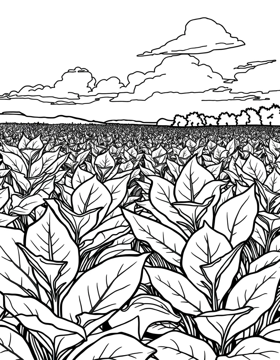 (Virginia) Tobacco fields with large green leaves