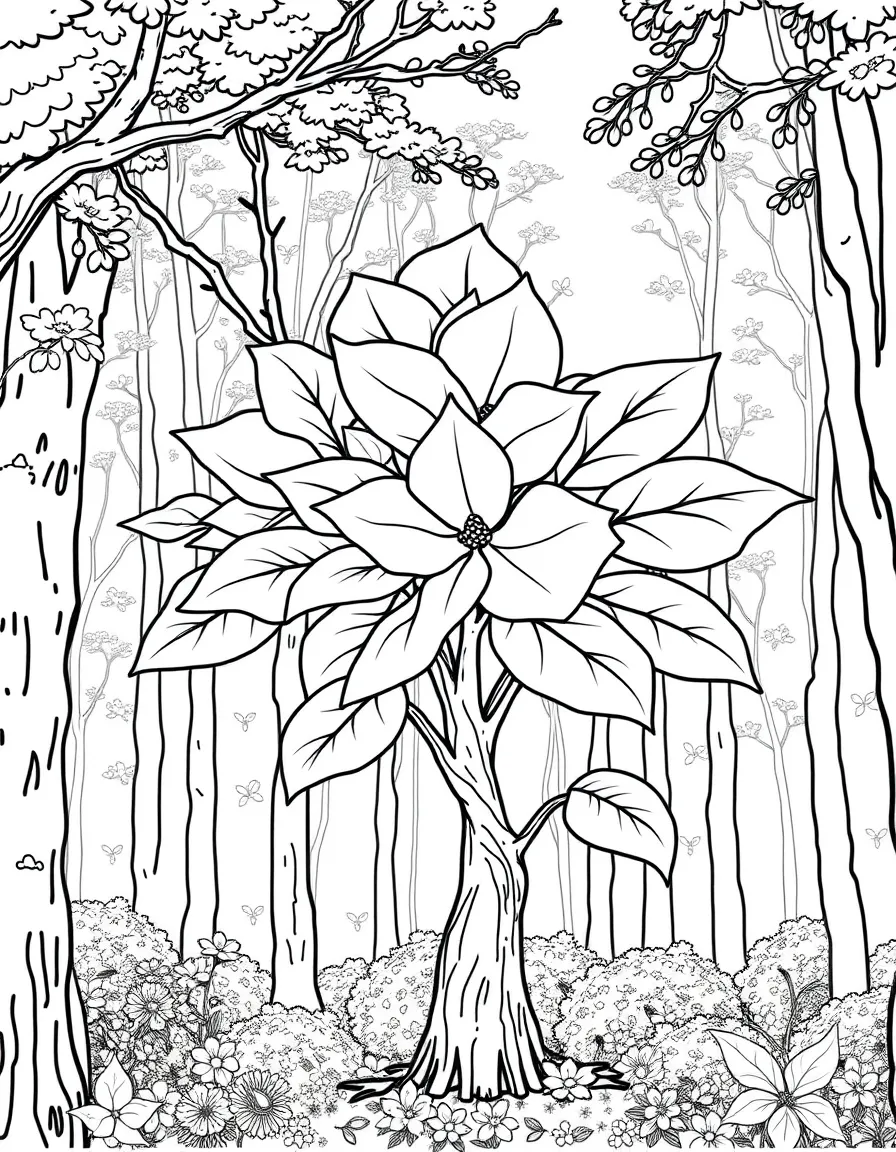 (Virginia) Virginia's state tree, the American Dogwood, in a forest setting