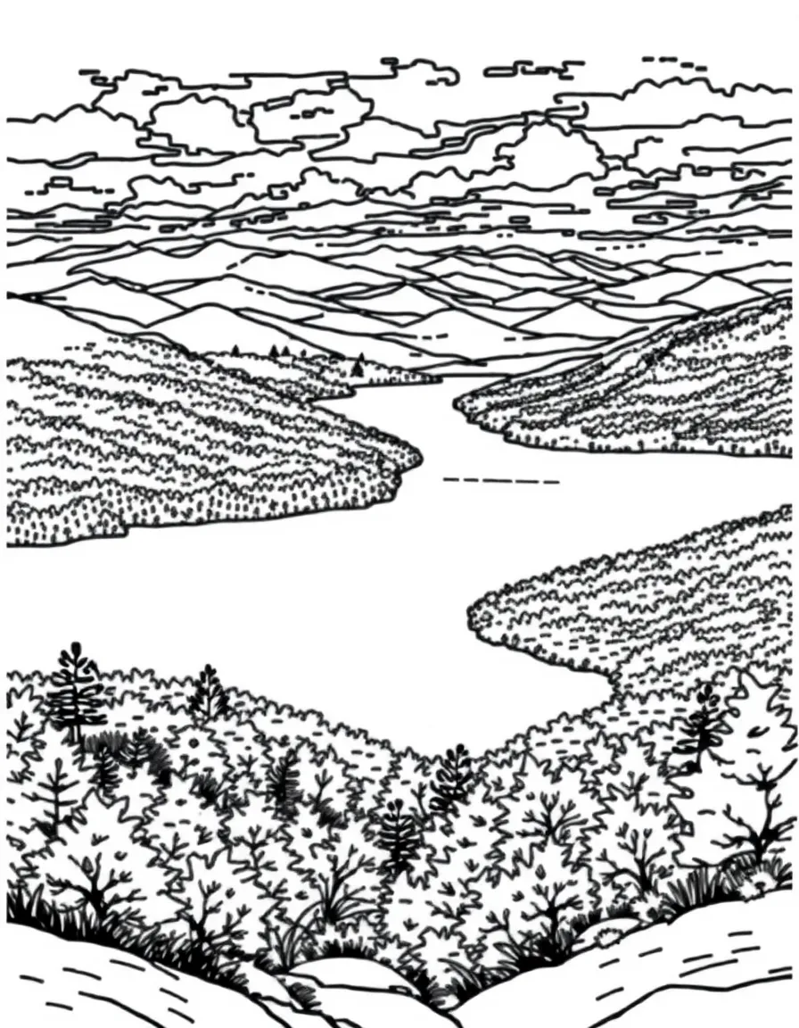 (Virginia) Smith Mountain Lake surrounded by rolling hills